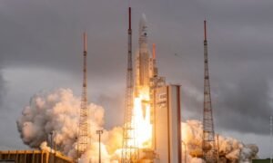 n Ariane 5 rocket with the James Webb space telescope on board launches from the Guiana Space Centre in Kourou, French Guiana