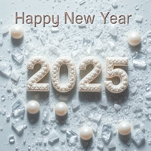 white pearls with New Year wish