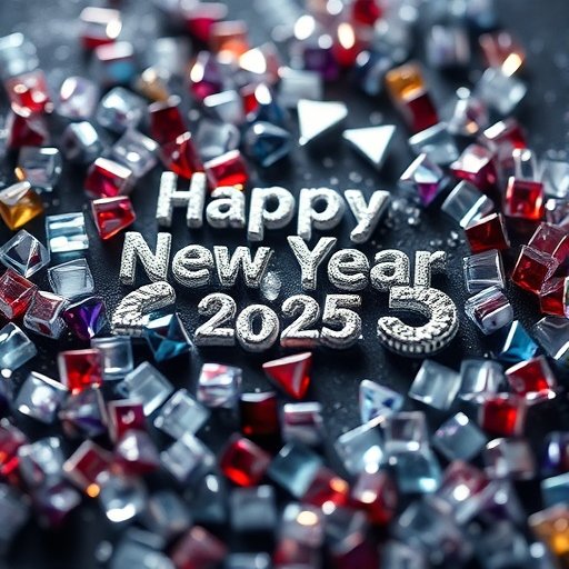 coloured beads with Happy New Year wish