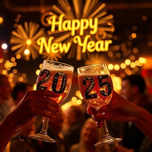 Happy New Year filled with vibrant drinks