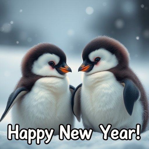 two adorable penguine standing side by side