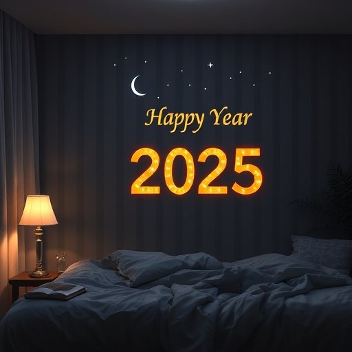 cozy bedroom at night with soft lighting