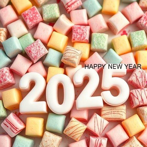 Vibrant multi-colored candies