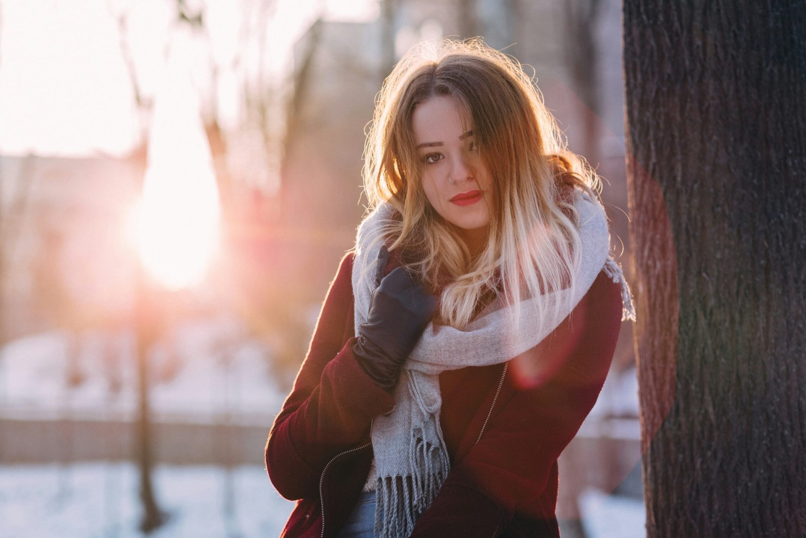 A women in winter daylight