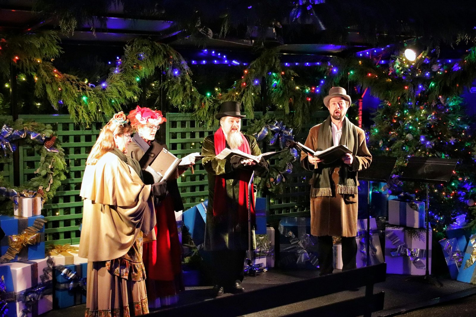 People singing Christmas songs