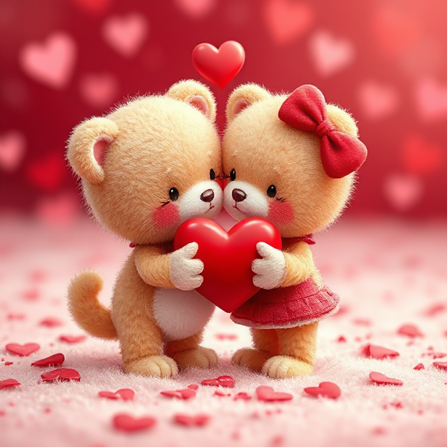 Two cute cubs in love