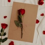 view of roses with a letter