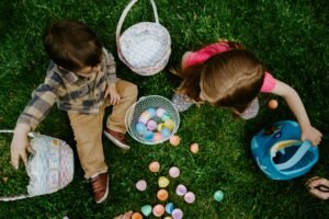 Children playing with plastic balls